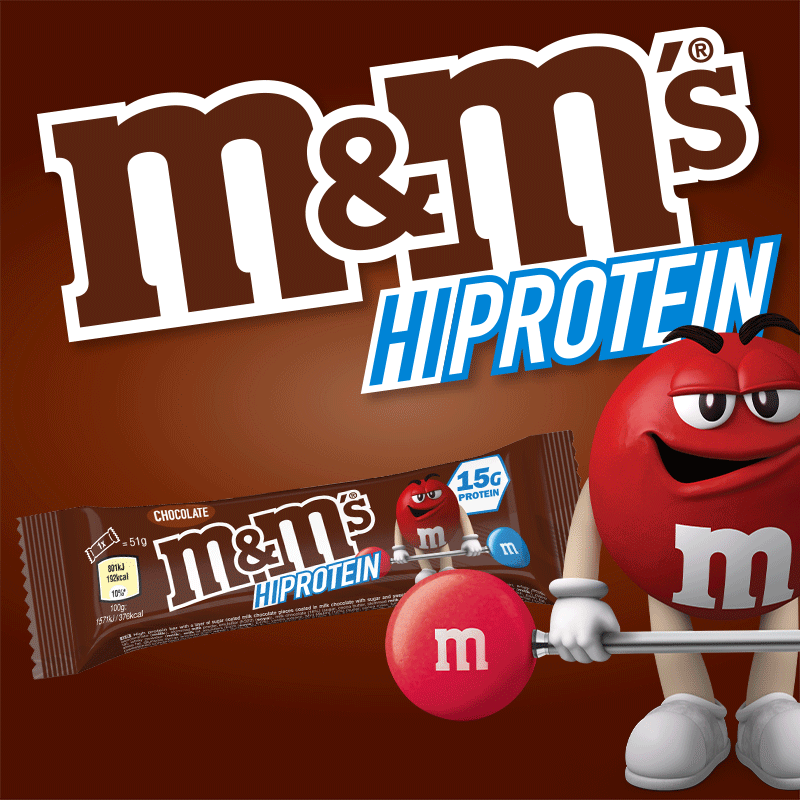 m&m Hi Protein Chocolate mit 15g Protein!